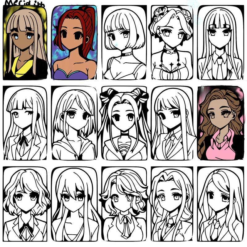 girls that look diffrent anime