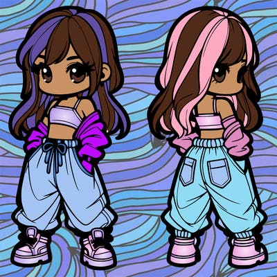 girl in crop top and baggy pants