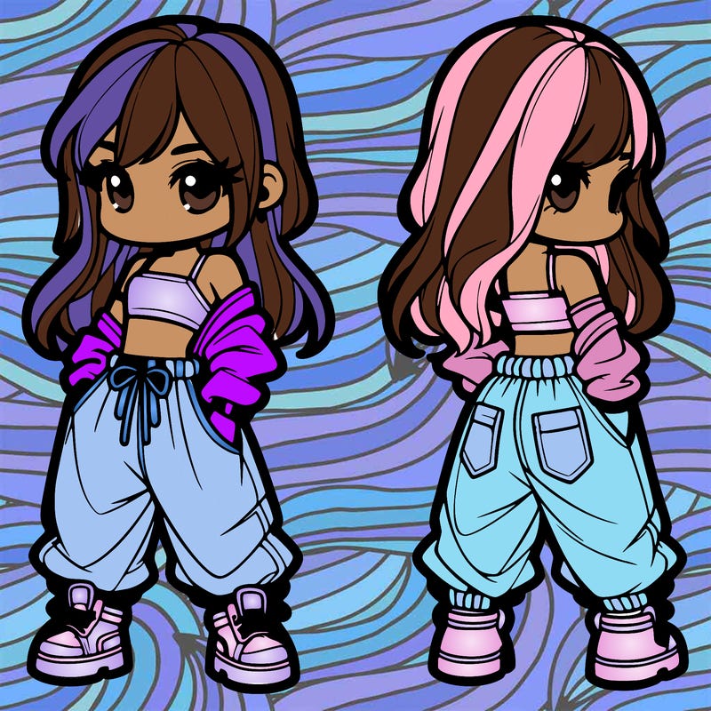 girl in crop top and baggy pants