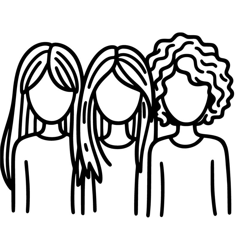 3 besties 2 straight hair and 1 curly hair