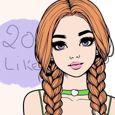 realistic girl with braids