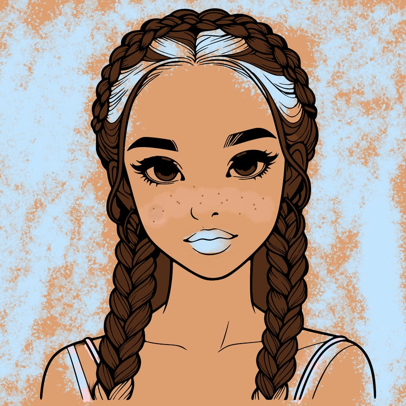 realistic girl with braids