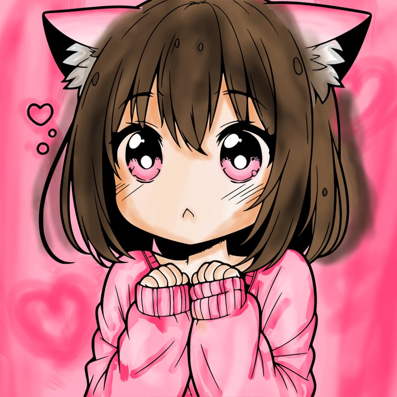 shy anime catgirl