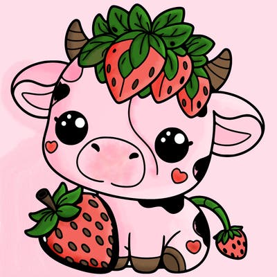 cute strawberry cow