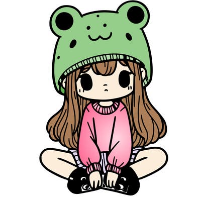 a girl wearing a frog hat and some frog socks