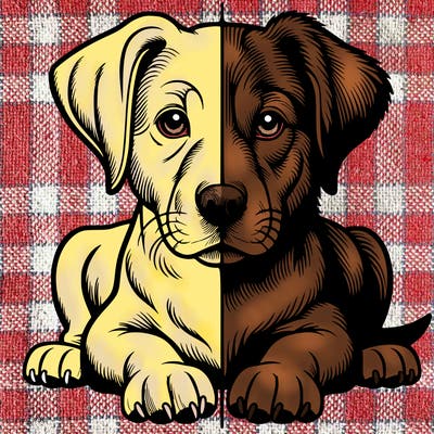 realistic dog split picture