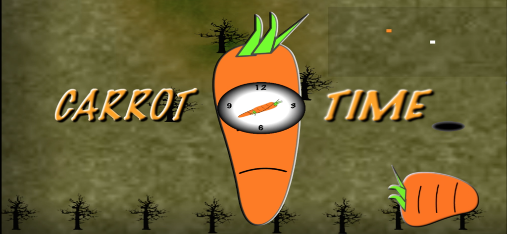 Carrot Time - Carrot Time game title screen with a carrot clock
