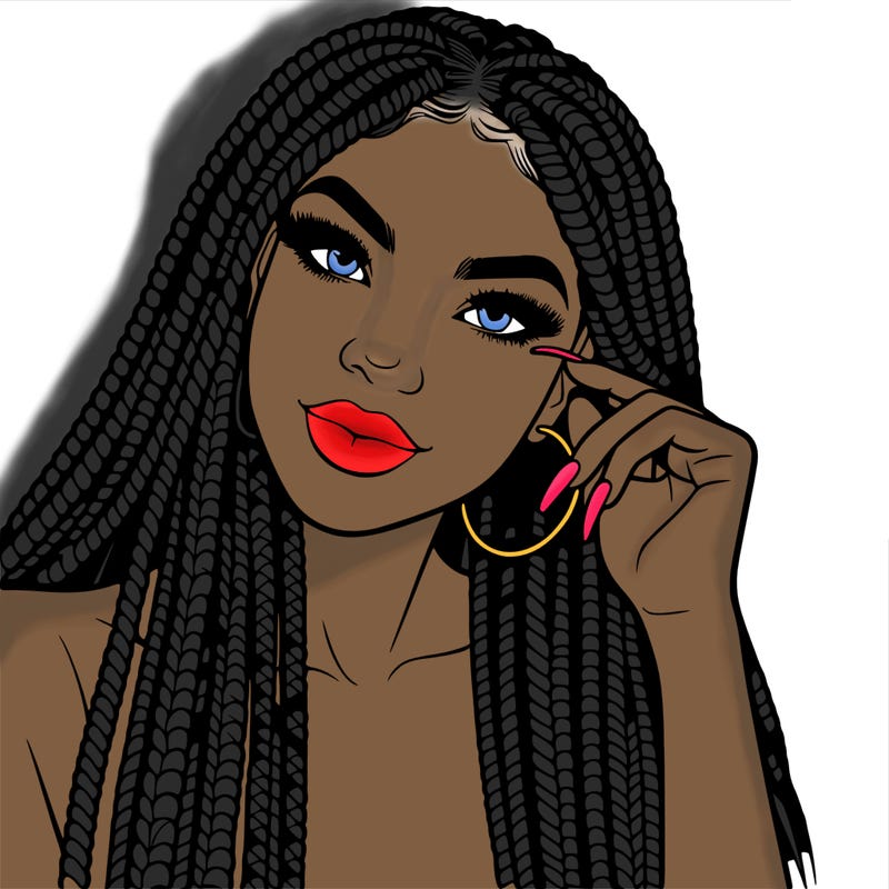 beautiful woman with box braids