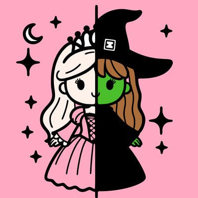 split princess and witch