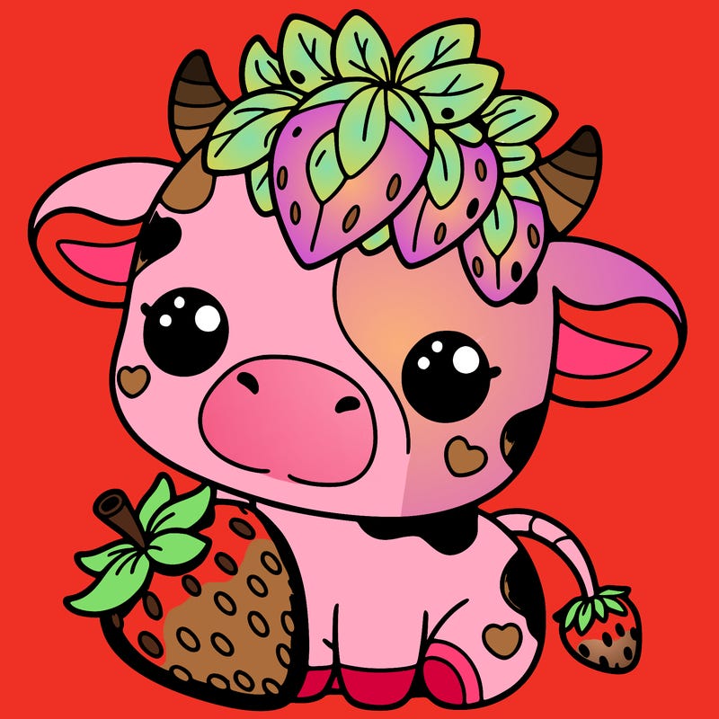 cute strawberry cow