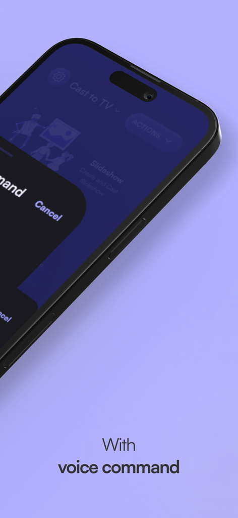 Remote control for Mi Box - iPhone displaying the voice command interface for the Mi Box remote control app.