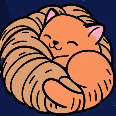 cat in a croissant