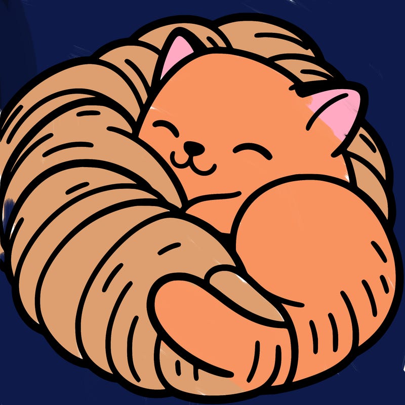 cat in a croissant