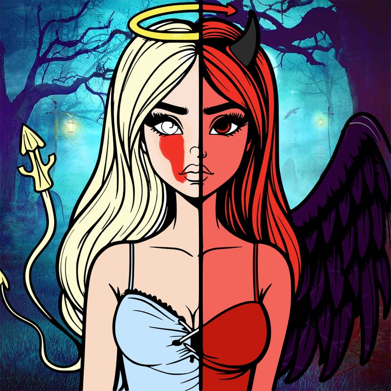 devil vs angel realistic girl