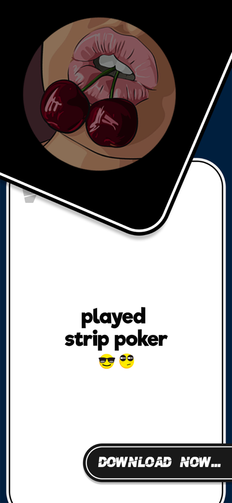 I Have Never: Party Game - Screenshot del gioco di società I Have Never che mostra una carta piccante sul poker a spogliarello con un disegno di ciliegia