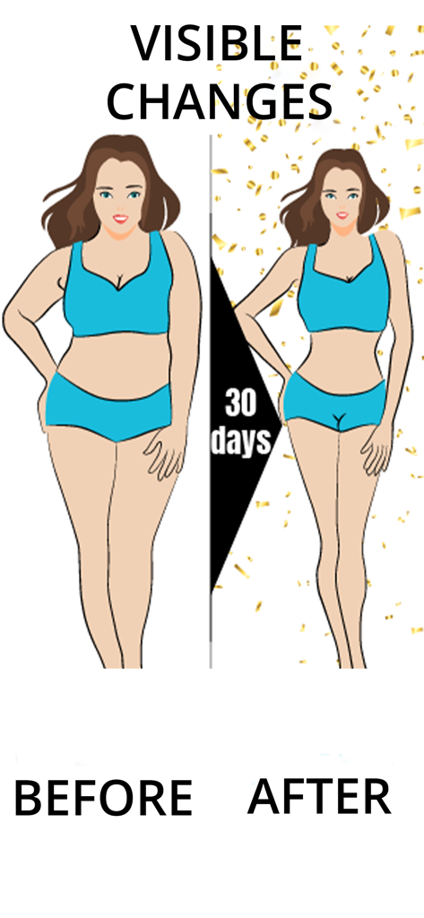 Lose Belly Fat in 30 Days - Visible changes before and after weight loss in 30 days