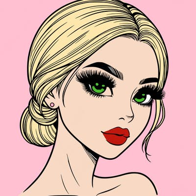 realistic girl with lashes