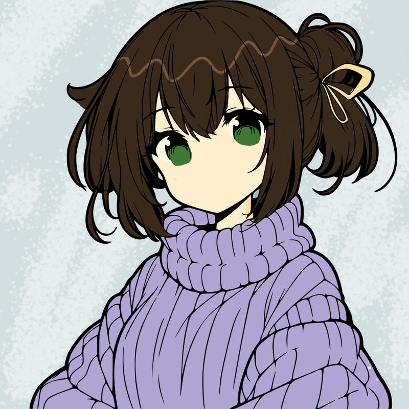 anime girl with sweater