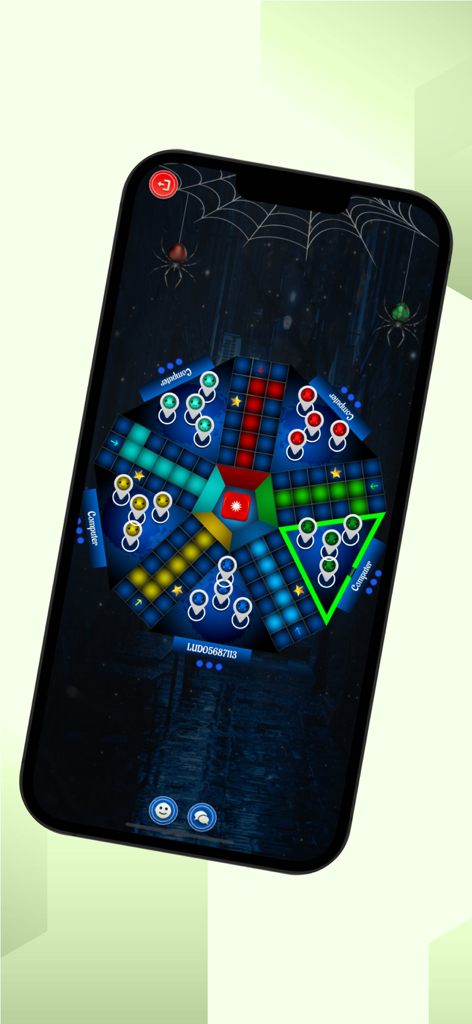 Ludo Jungle - Ludo Jungle game screen featuring a dark theme and classic dice board layout on a smartphone