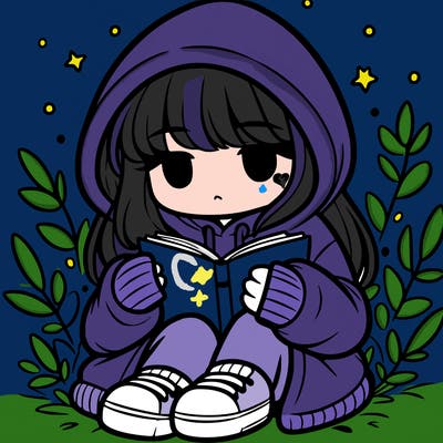 girl in oversized hoodie reading a book