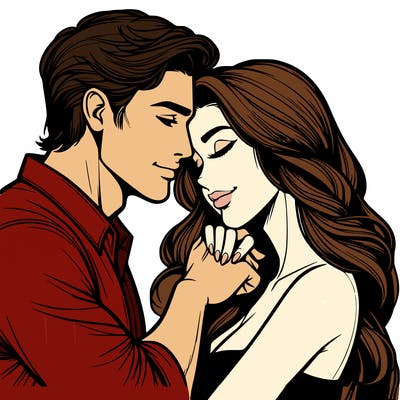 realistic man and woman in love