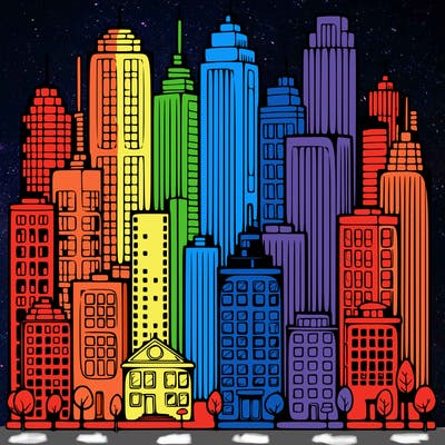 a city with skyscrapers