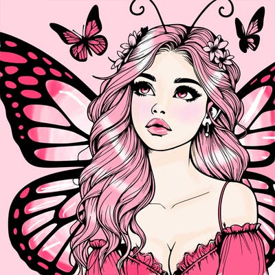 butterfly fairy realistic girl