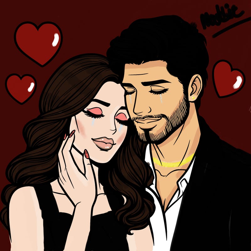 man and woman in love realistic