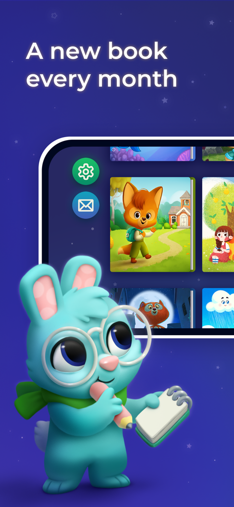 Little Stories: Bedtime Books - Un adorable lapin bleu présente une bibliothèque numérique de nouvelles histoires du soir chaque mois.