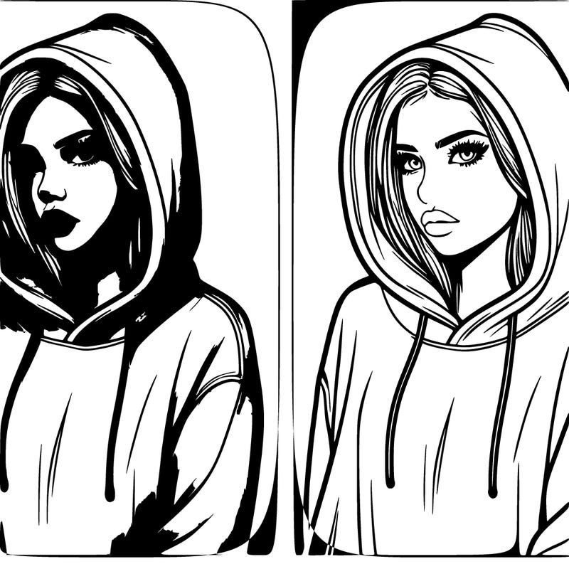 relistic girl in hoodie