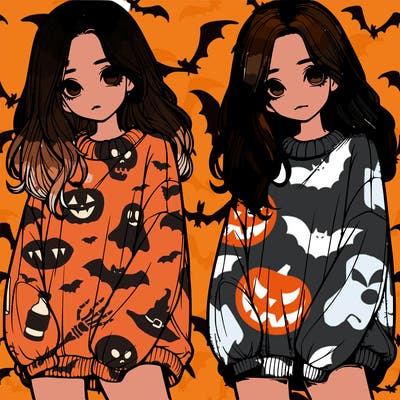 realistic girl with baggy sweater