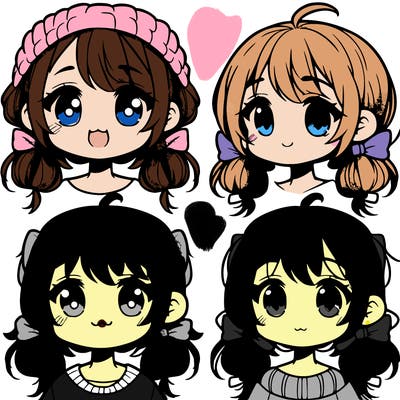 manga character girl kid
