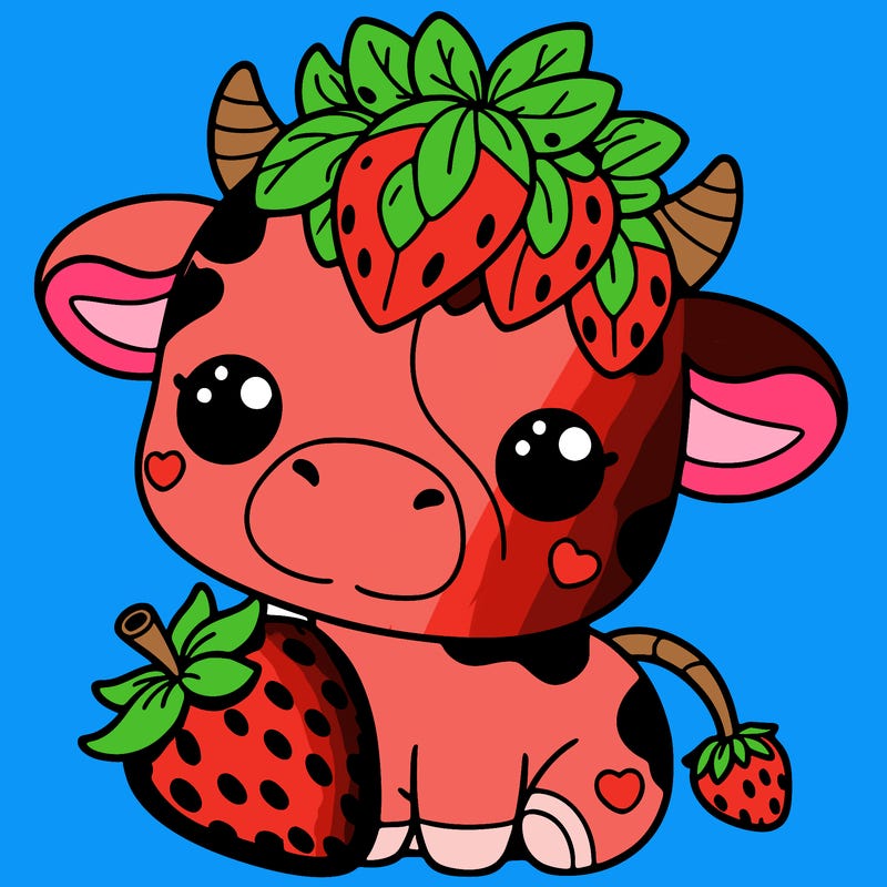 cute strawberry cow