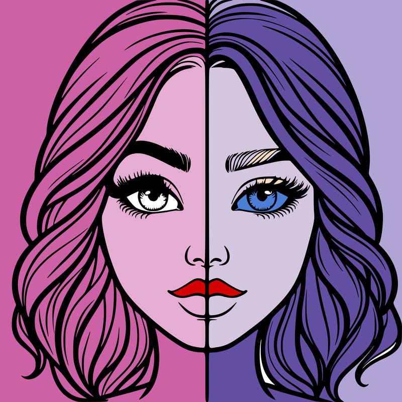 realistic girl split half