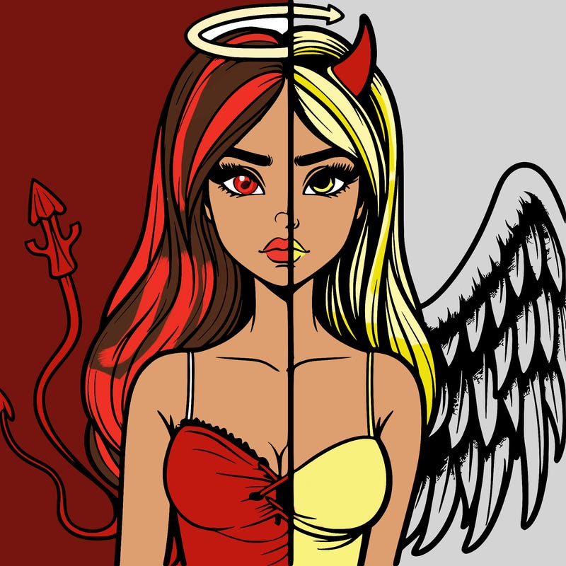 devil vs angel realistic girl