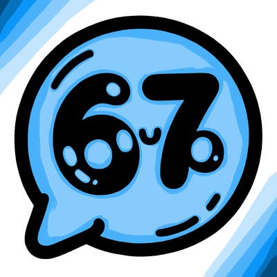 bubble that says 67