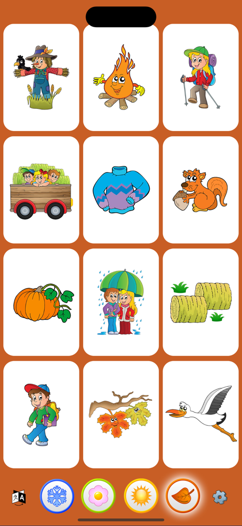 Sound Touch - Seasons (School) - Interactive autumn themed cards for kids in the Sound Touch Seasons app