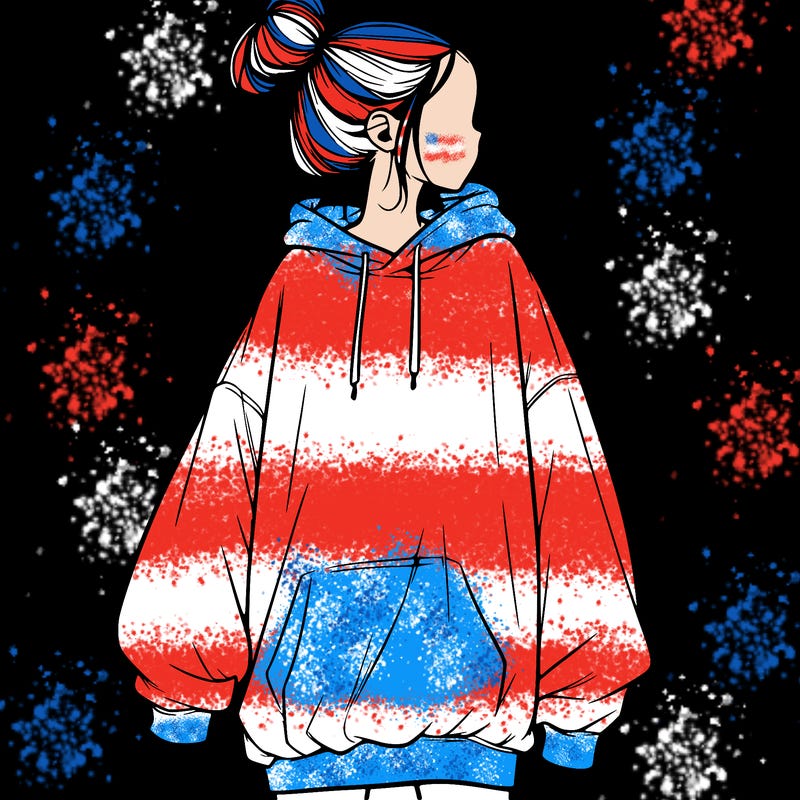 realistic girl with a oversized sweatshirt on and a bun