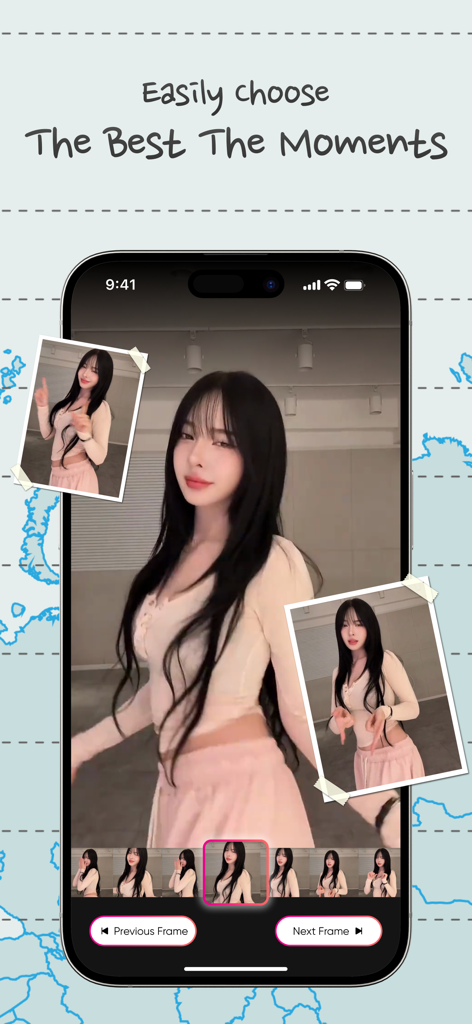 Video Frame Grabber: Clipgrab - Clipgrab mobile app interface showing frame by frame video capture to find the best photo moment
