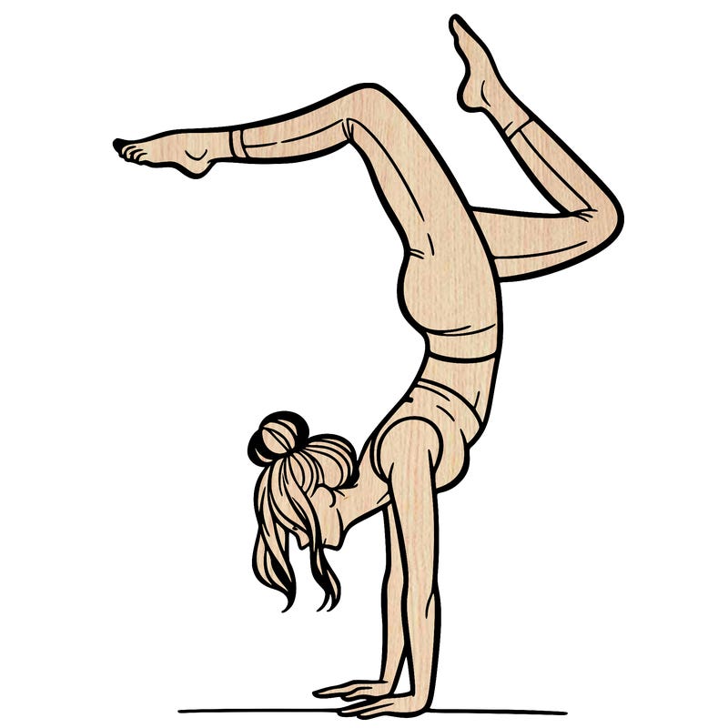 a woman doing a handstand