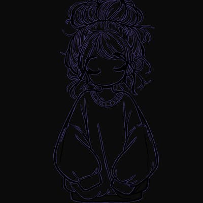 girl with baggy sweatshirt and messy bun