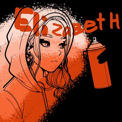 a realistic girl, spray painting