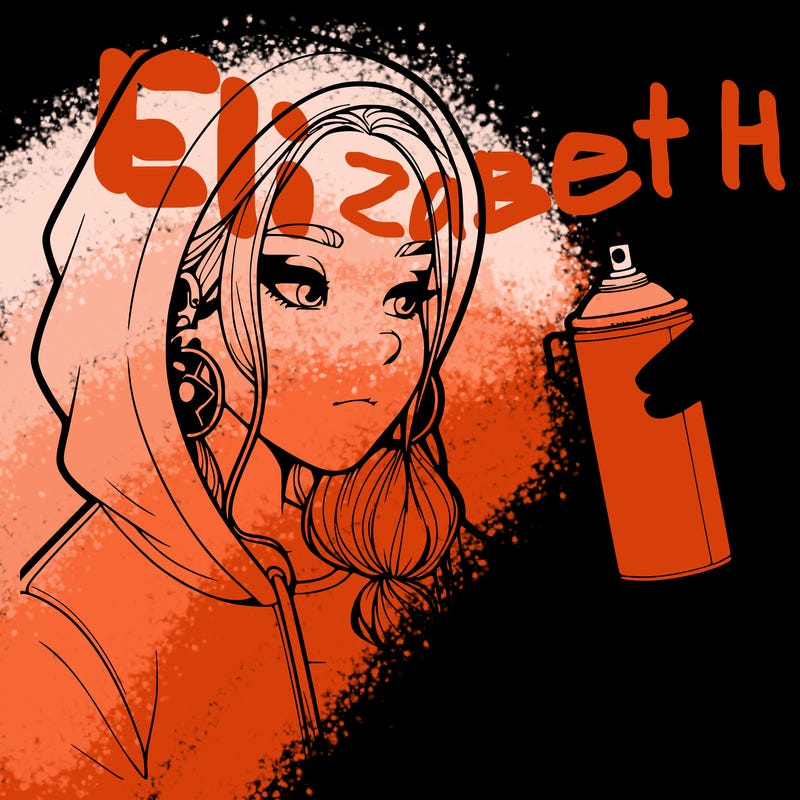 a realistic girl, spray painting