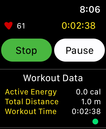 Tennis - Score Keeper - Apple Watch screen showing tennis workout data with heart rate and active energy metrics