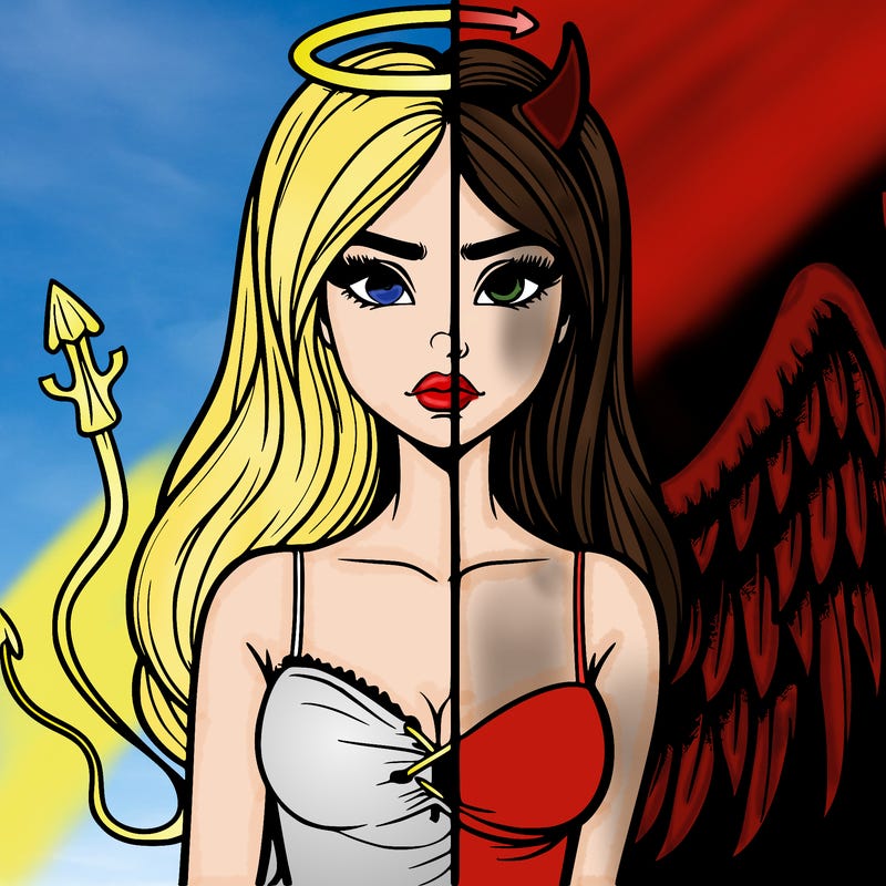 devil vs angel realistic girl