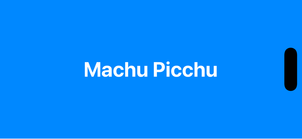 Charades In Line - Tela de jogabilidade de Charades In Line mostrando a dica Machu Picchu em um fundo azul