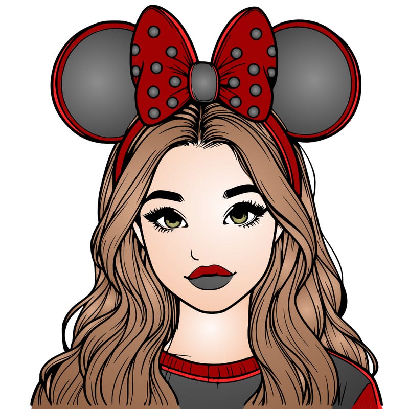 aesthetic realistic girl wearing mickey mouse ears