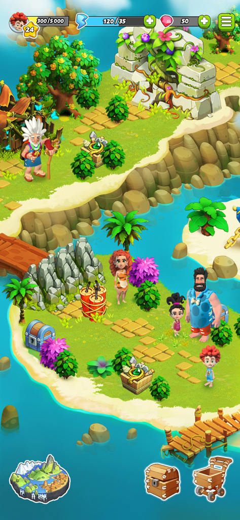 Family Island — Farming game - Stone Age family Bruce and Eva on a tropical island in Family Island farming game