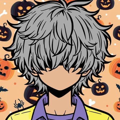 manga boy fluffy hair covering his eyes