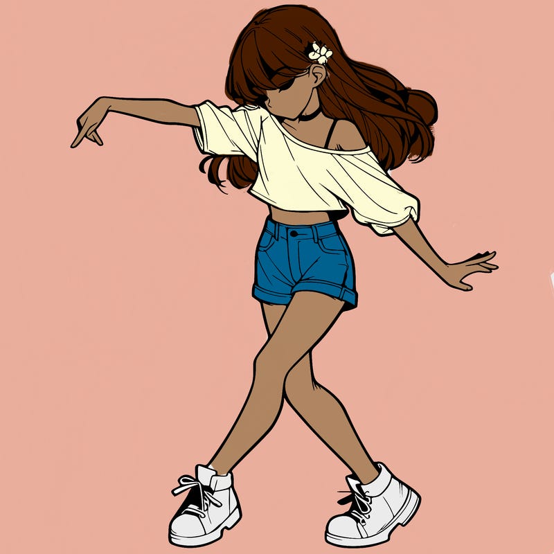 realistic girl danceing